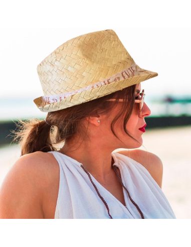 Chapeaux de Paille Panama avec Message Spécial EVJF - Dimensions : 29 x 25 x 12 cm