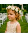 Couronne de Fleurs Blanches Artificielles Pour Mariages