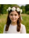 Couronne de Fleurs Blanches Artificielles Pour Mariages