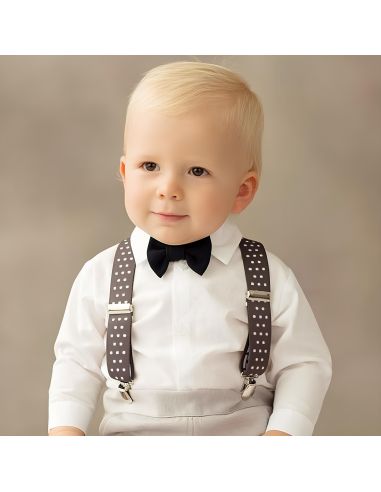 Nœud Papillon Noir Enfant et Adolescent - Dimensions : 10,5 x 6,5 cm