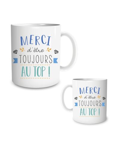 Mug " Merci "- Disponibles en Plusieurs Modèles - Dimensions : 11,5 x 8 x 9,7 cm