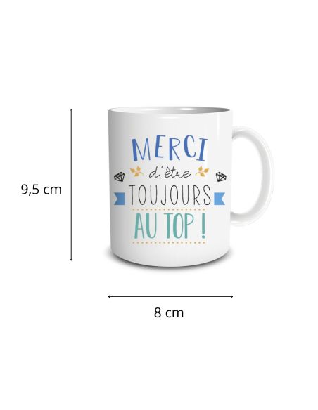 Mug " Merci "- Disponibles en Plusieurs Modèles - Dimensions : 11,5 x 8 x 9,7 cm