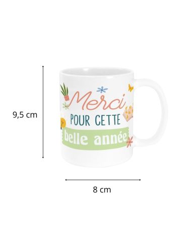 Mug " Merci "- Disponibles en Plusieurs Modèles - Dimensions : 11,5 x 8 x 9,7 cm