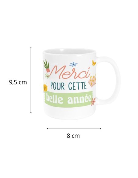 Mug " Merci "- Disponibles en Plusieurs Modèles - Dimensions : 11,5 x 8 x 9,7 cm