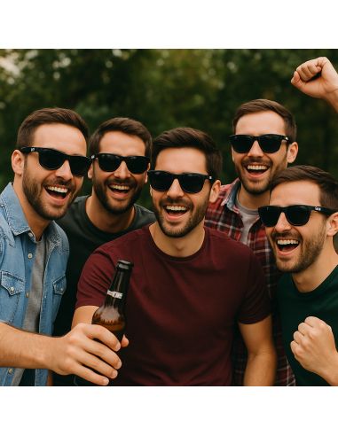 Pack de 5 Paires de Lunettes Soleil en Plastique EVG Adulte - Couleur : Noire