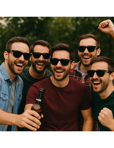 Pack de 5 Paires de Lunettes Soleil en Plastique EVG Adulte - Couleur : Noire