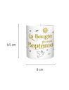 Bougie Ronde Parfumée en Céramique " La Bougie de Mon Baptême" - Dimensions : 8 x 9,5 cm