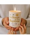 Bougie Ronde Parfumée en Céramique " La Bougie de Mon Baptême" - Dimensions : 8 x 9,5 cm