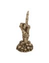 Main de Squelette "Doigt d'honneur" sur Socle Halloween -  Dimension : 15 x 6,5 cm