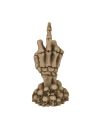 Main de Squelette "Doigt d'honneur" sur Socle Halloween -  Dimension : 15 x 6,5 cm