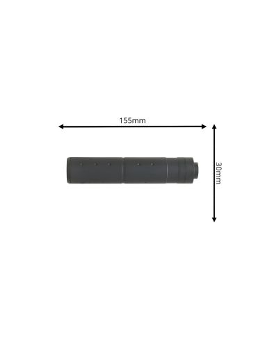 Silencieux Pour Réplique Airsoft 155x30mm Noir (Cyma)