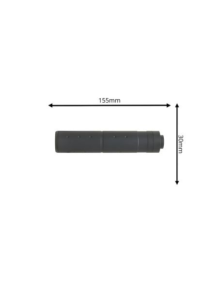 Silencieux Pour Réplique Airsoft 155x30mm Noir (Cyma)
