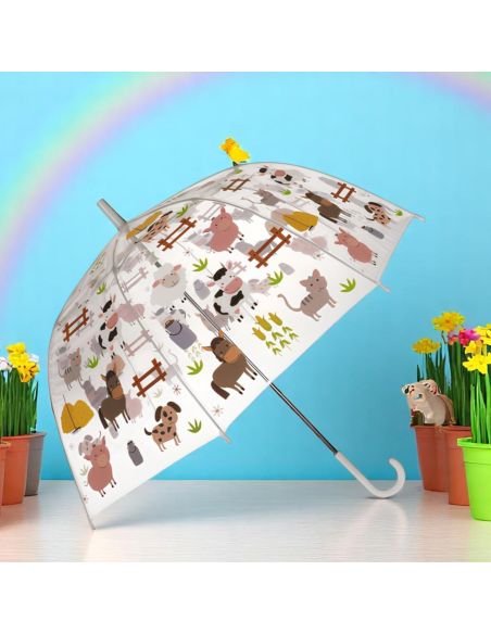 Parapluie Transparent Pour Enfants avec Motif Animaux - 2 Modèles Disponibles