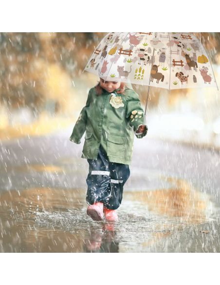 Parapluie Transparent Pour Enfants avec Motif Animaux - 2 Modèles Disponibles