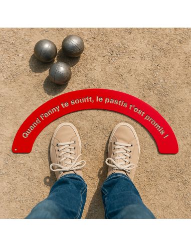 Demi-cercle de Pétanque - Plaque de lancer en bois humoristique