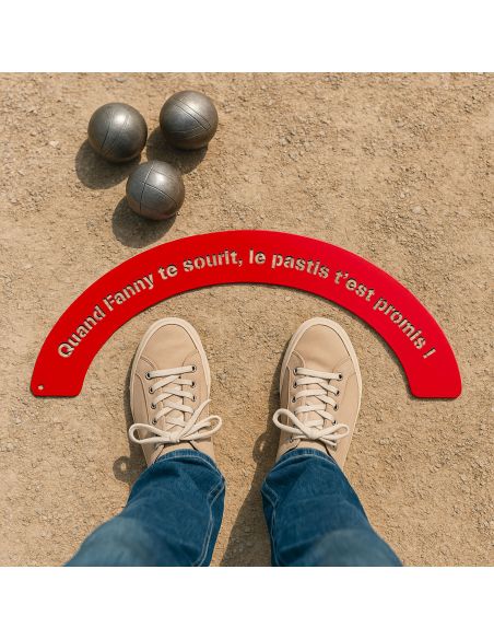 Demi-cercle de Pétanque - Plaque de lancer en bois humoristique