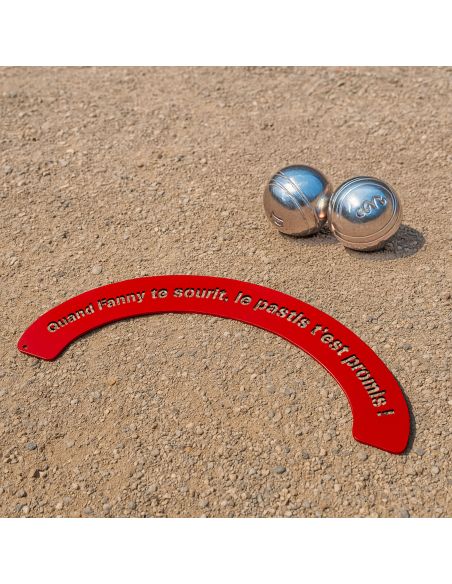 Demi-cercle de Pétanque - Plaque de lancer en bois humoristique