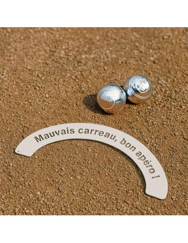 Demi-cercle de Pétanque - Plaque de lancer en bois humoristique