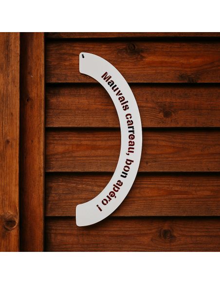Demi-cercle de Pétanque - Plaque de lancer en bois humoristique