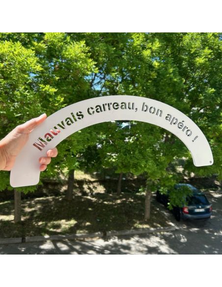 Demi-cercle de Pétanque en bois humoristique