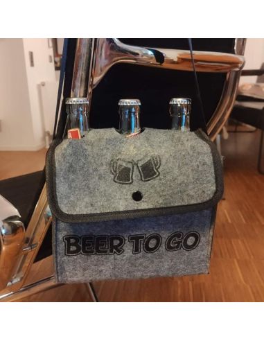 Sac à Bandoulière pour 3 bouteilles de bières / Dimensions : 20 x 21 cm