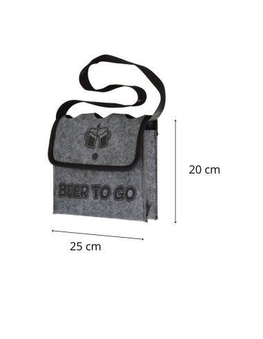 Sac à Bandoulière pour 3 bouteilles de bières / Dimensions : 20 x 21 cm