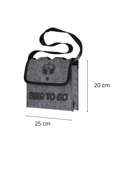 Sac à Bandoulière pour 3 bouteilles de bières / Dimensions : 20 x 21 cm