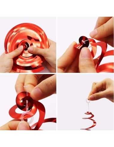 Spirale mŽtallisŽe ˆ suspendre - bleu, blanc, rouge - lot de 6