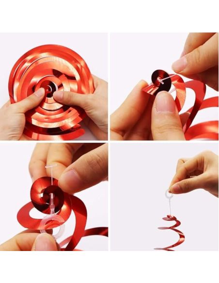 Spirale mŽtallisŽe ˆ suspendre - bleu, blanc, rouge - lot de 6
