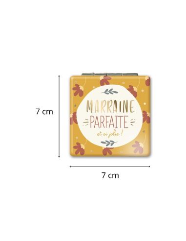 Miroir de Poche "Marraine Parfaite" - Le Cadeau de Reconnaissance Idéal