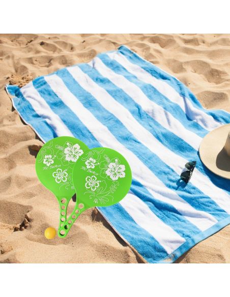 Ensemble 2 Raquettes de Plage + balle - coloris au choix