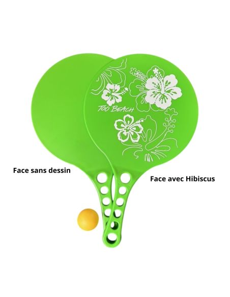 Ensemble 2 Raquettes de Plage + balle - coloris au choix