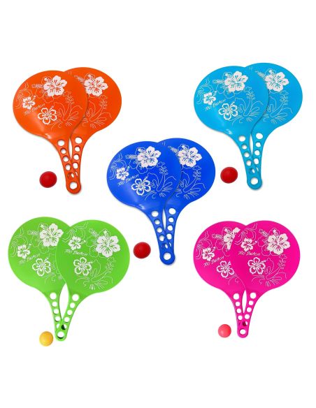 Ensemble 2 Raquettes de Plage + balle - coloris au choix