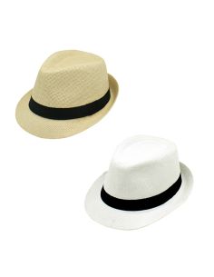 Chapeau Cubana en Paille Taille Unique  - Couleurs : Blanc ou Beige