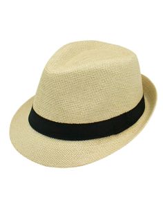 Chapeau Cubana en Paille Taille Unique  - Couleurs : Blanc ou Beige 2