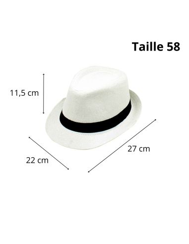 Chapeau Cubana en Paille Taille Unique  - Couleurs : Blanc ou Beige
