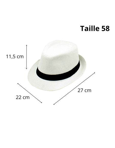 Chapeau Cubana en Paille Taille Unique  - Couleurs : Blanc ou Beige