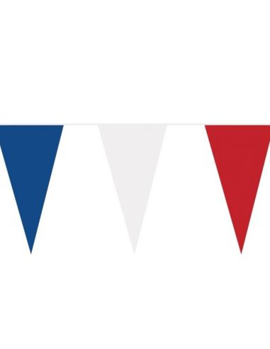 Guirlande 10 Fanions Tricolore France  - Longueur : 3,6 mètres