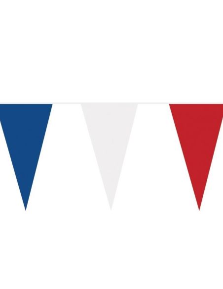 Guirlande 10 Fanions Tricolore France  - Longueur : 3,6 mètres