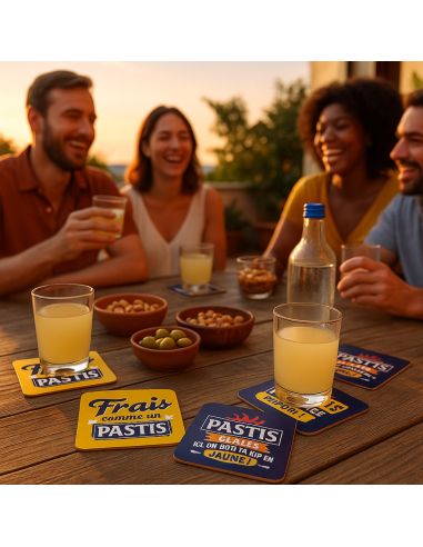 Lot de 4 Dessous de Verre Pastis