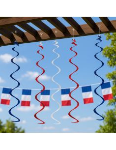 Spirale mŽtallisŽe ˆ suspendre - bleu, blanc, rouge - lot de 6 2