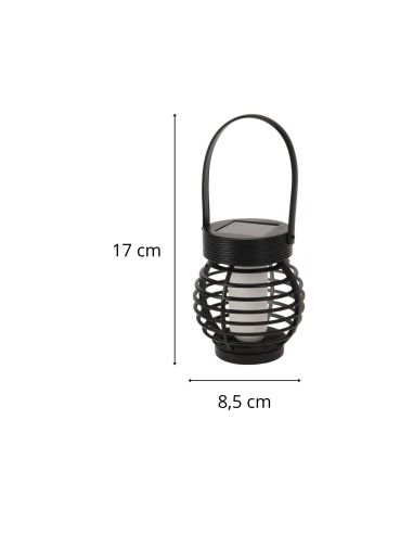 Lampe Solaire Suspendue ou à Poser à Effet Flamme LED - Dimension : 17 x 8,5 cm