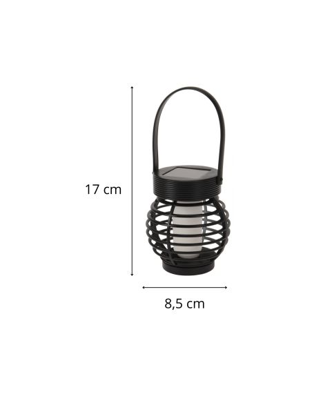 Lampe Solaire Suspendue ou à Poser à Effet Flamme LED - Dimension : 17 x 8,5 cm
