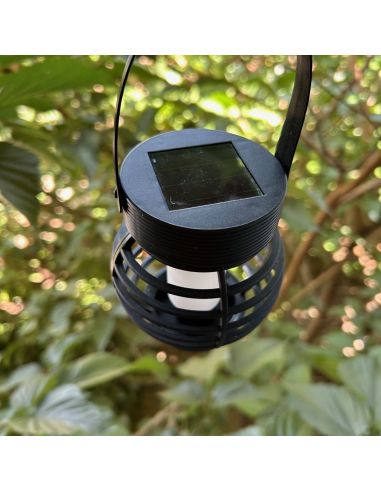 Lampe Solaire Suspendue ou à Poser à Effet Flamme LED - Dimension : 17 x 8,5 cm