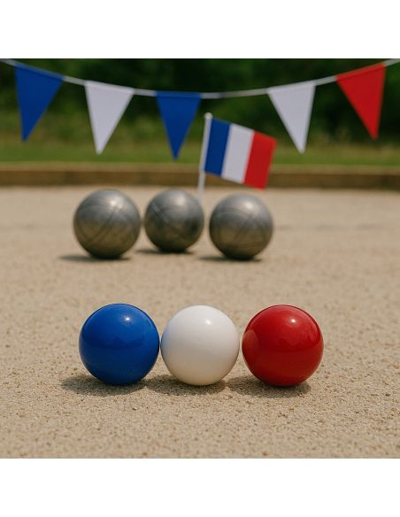 Lot de 3 Cochonnets Pétanque : Couleurs Nationales