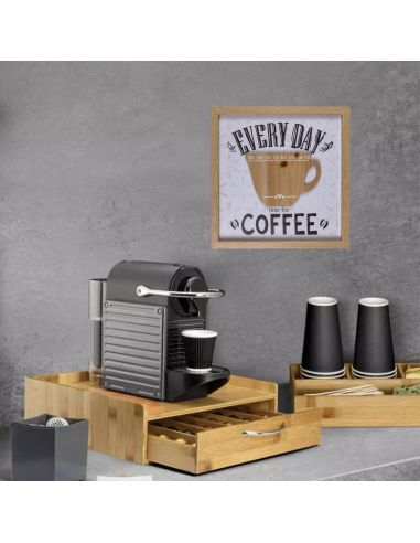 Décoration Murale / Tableau en Bois avec Motif Mug en Relief / Dimensions: 30 x 30 cm