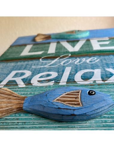 Cadre en Bois en Relief "Bord de Mer" - 3 modèles Différents - Dimension : 30 x 30 cm