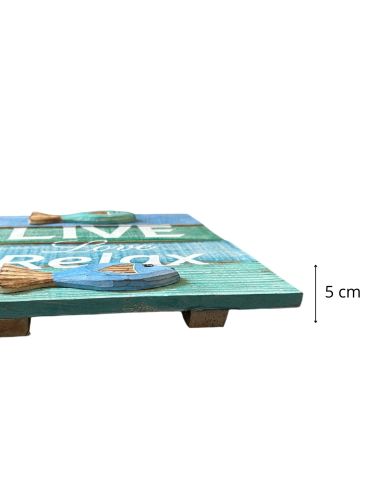 Cadre en Bois en Relief "Bord de Mer" - 3 modèles Différents - Dimension : 30 x 30 cm