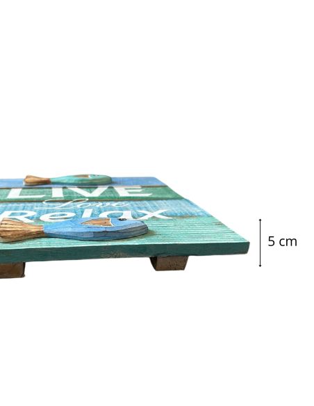 Cadre en Bois en Relief "Bord de Mer" - 3 modèles Différents - Dimension : 30 x 30 cm