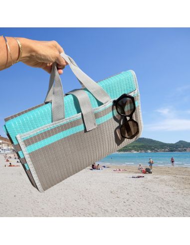 Natte de Plage Pliante 2 Places - 2 Modèles Disponibles - Dimension : 198 x 153 cm